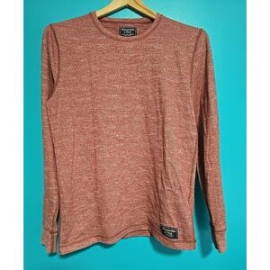 Abercrombie & Fitch Mens XS Long Sleeve Crew Neck Shirt Heathered Red Rust